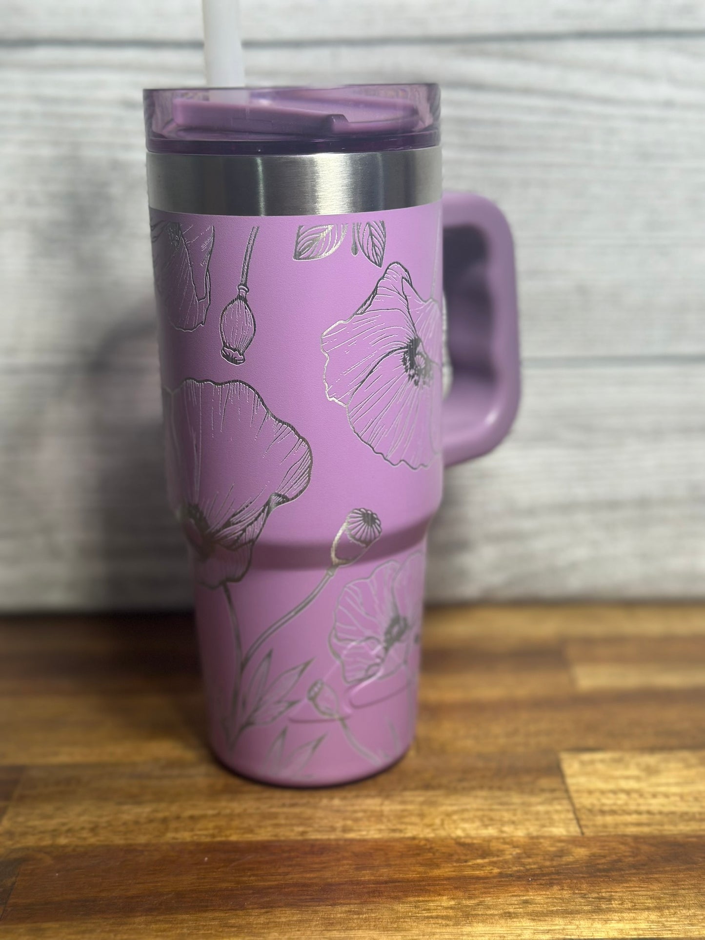 18 oz Poppy Handled Tumbler - Lilac