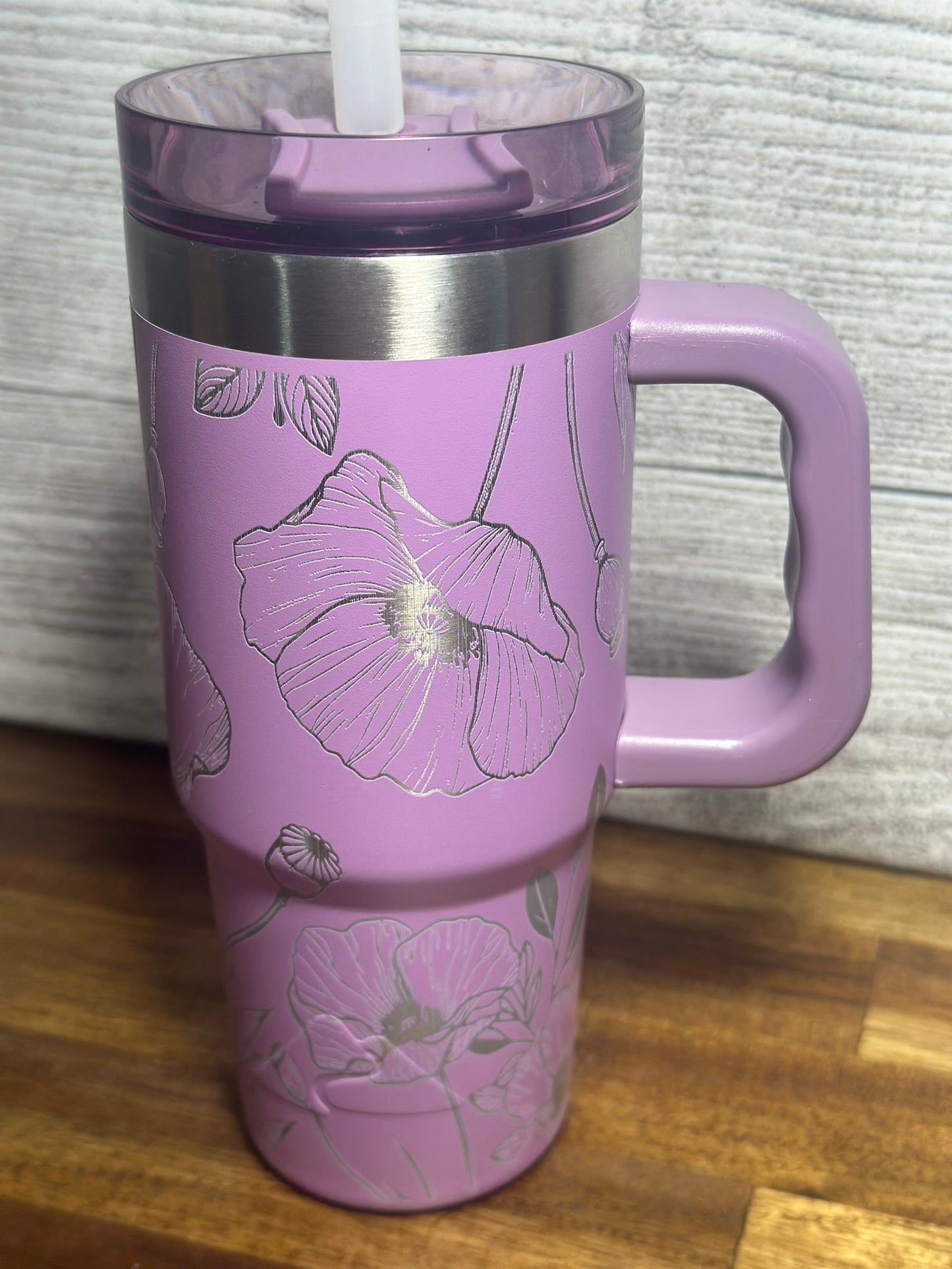 18 oz Poppy Handled Tumbler - Lilac