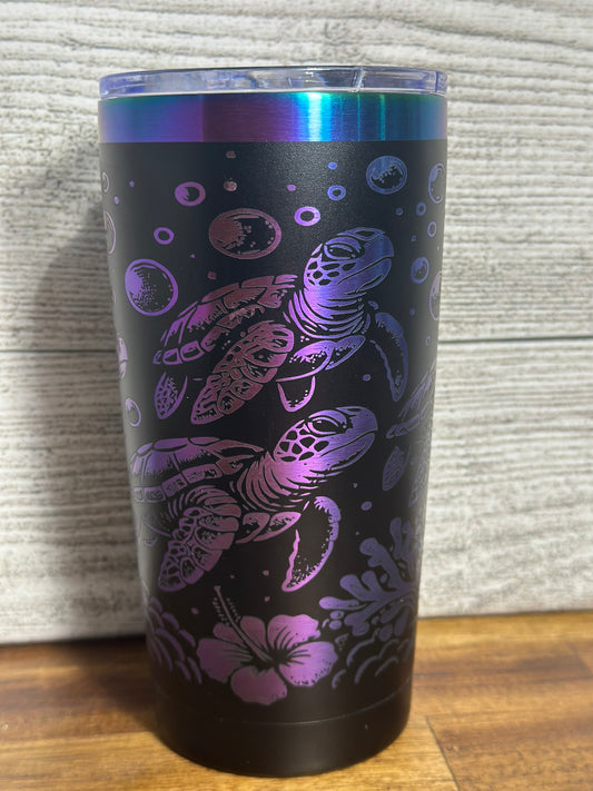 Baby Sea Turtle Blue/Purple Ombre Plated Tumbler