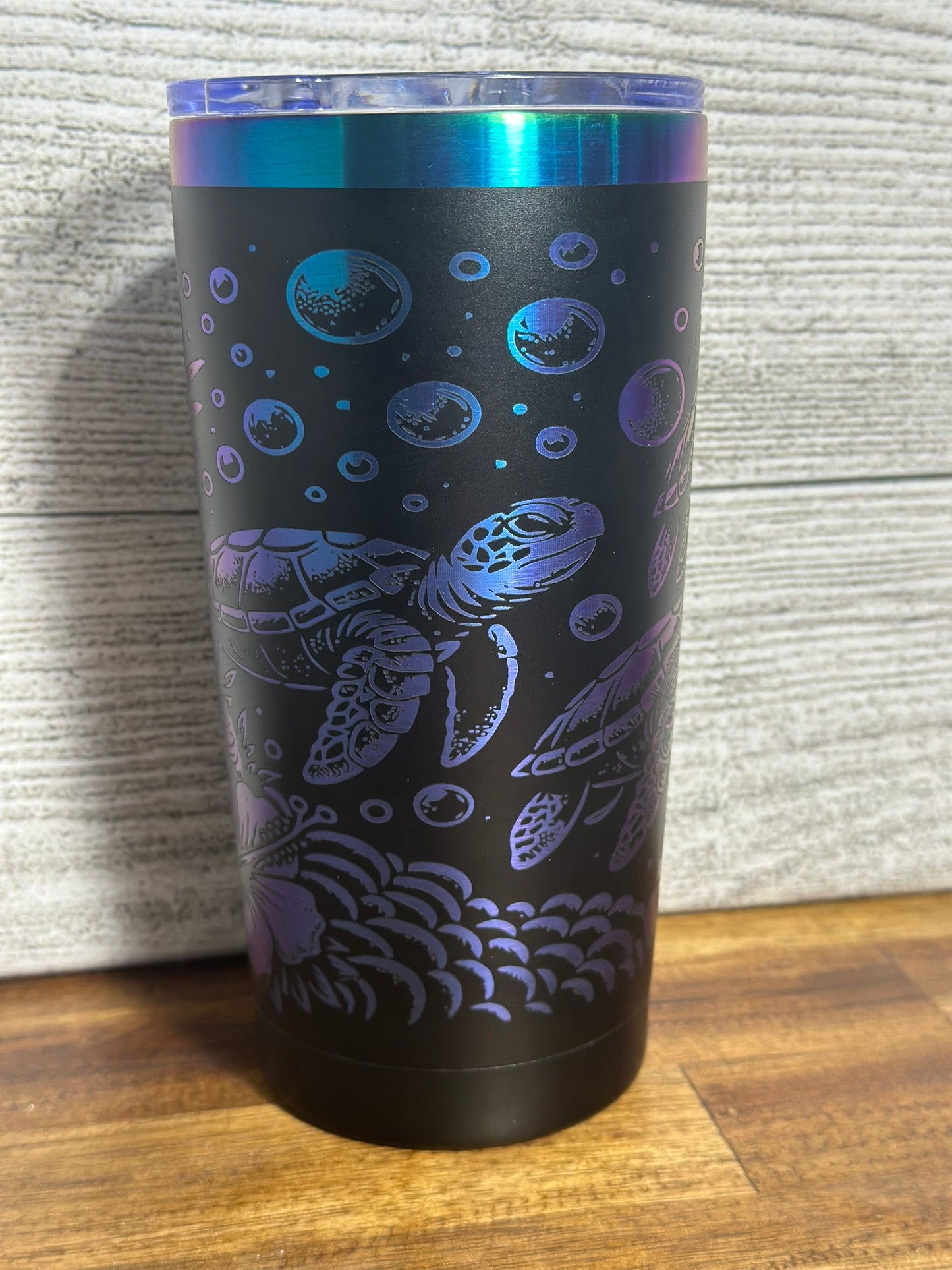 Baby Sea Turtle Blue/Purple Ombre Plated Tumbler