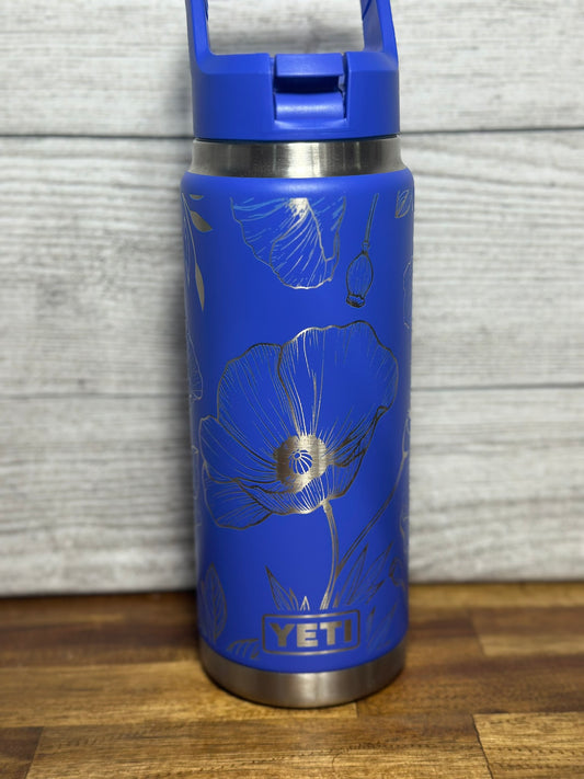 Poppy Inspired 24 oz Yeti Rambler / Gift for Her