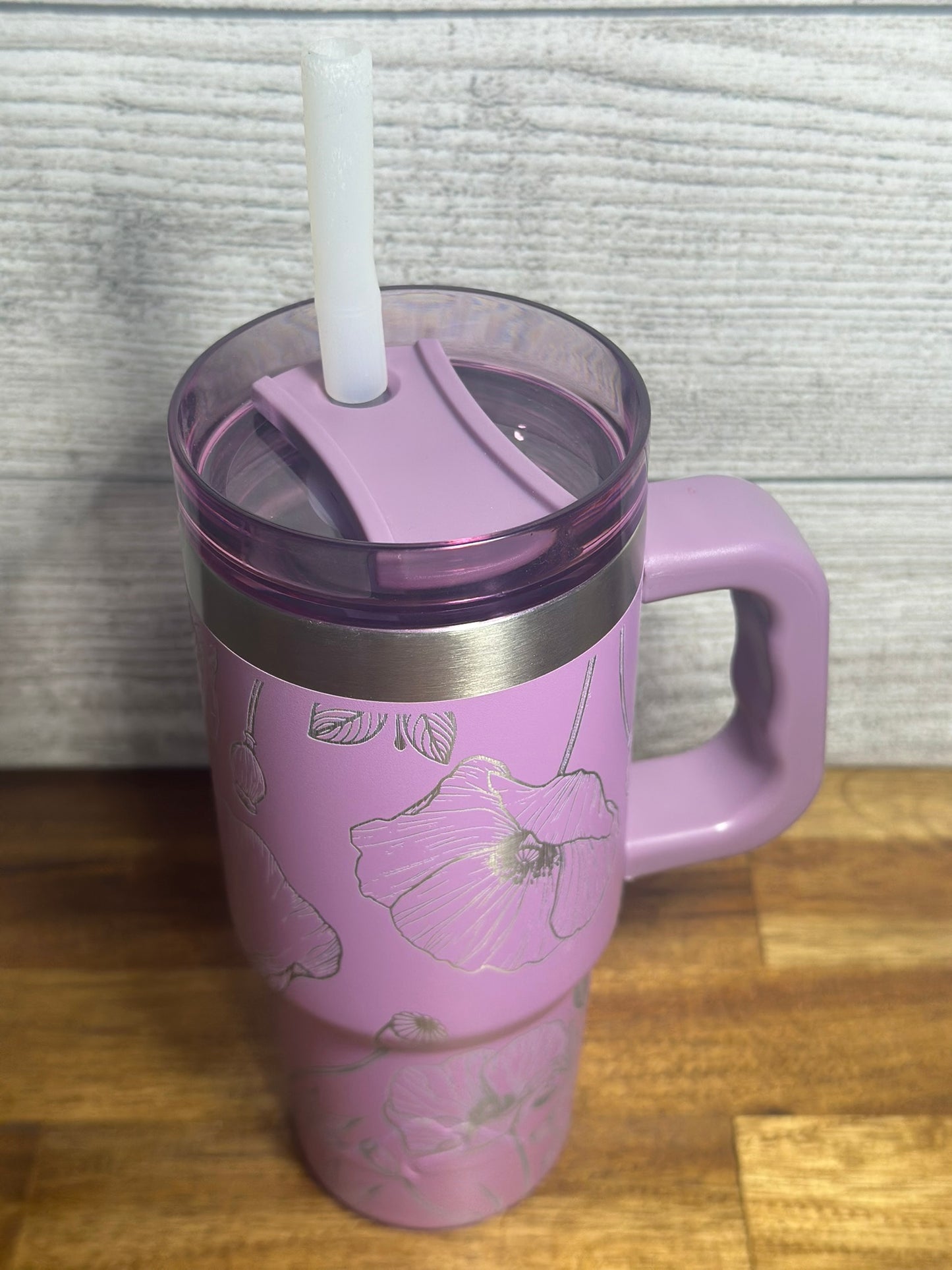 18 oz Poppy Handled Tumbler - Lilac