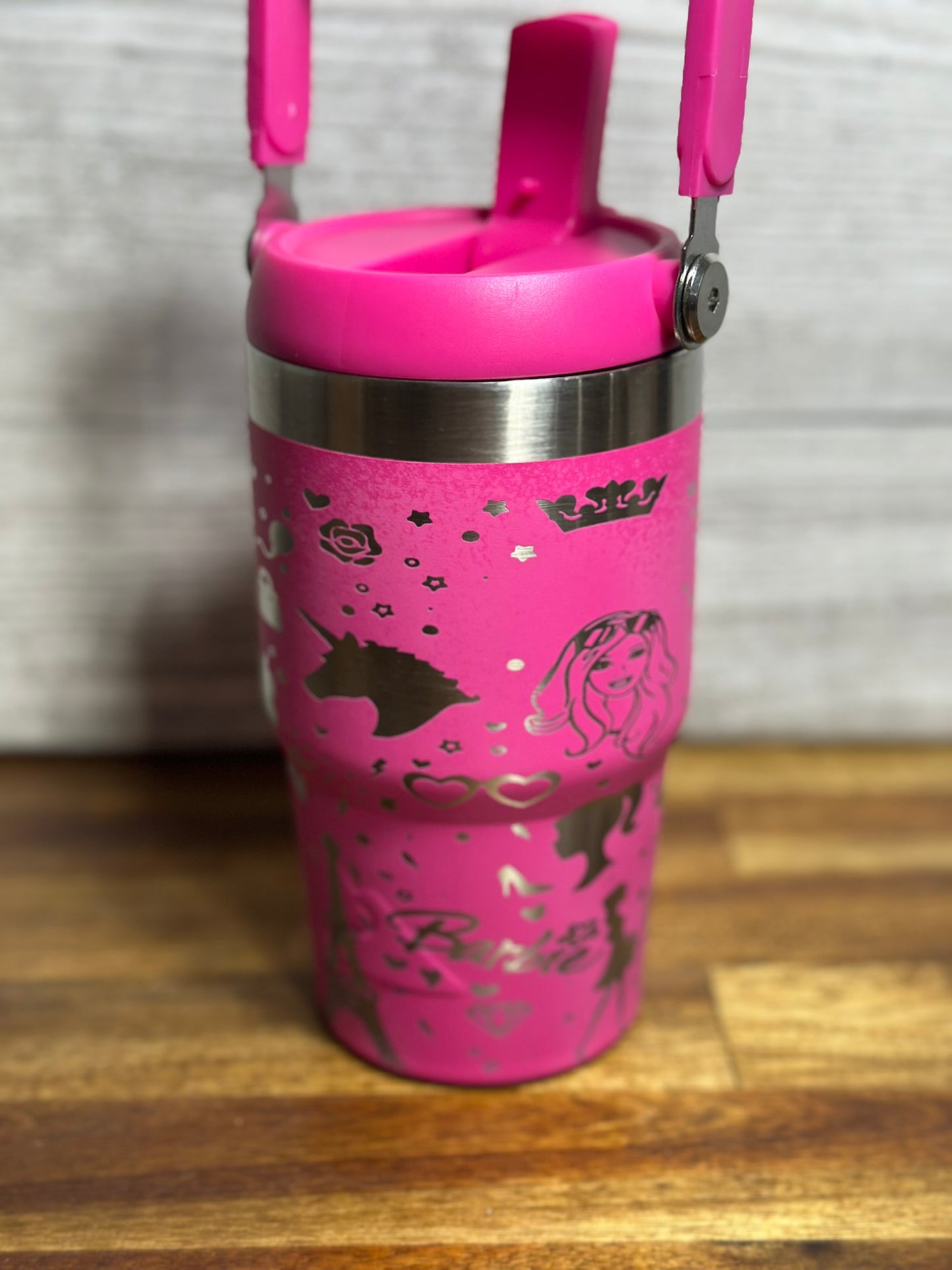 Barbie Inspired Hot Pink Flip Top Tumbler - 18 oz